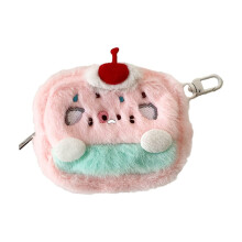 Cute Plush Coin Purse with Clip Soft Furry Wallet for Kids and Teens, Adorable Cartoon Design, Portable Accessory