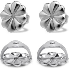 2-Pairs 925 Sterling Silver Screw Earring Backs, 14K Gold Plated, Hypoallergenic, Fit 0.032" Threaded Posts, Compatible with Diamond Earrings