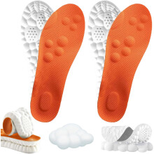 2025 New Massage Insoles for Men & Women – Cloud Memory Foam with Arch Support (2 Pairs, Orange, M8–8.5/W9.5–10)