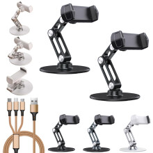 Adjustable Phone Stand for Desk Bed Treadmill Airplane 2 Pcs