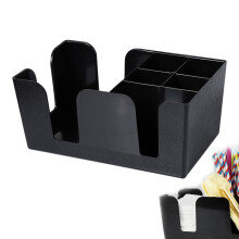 Multi-Functional Tissue Holder, Straw Box, Bar, Coffee Shop Restaurant Storage Organizer, Milk Tea Store Utensil Or Offices (1 Pcs Black)