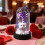 LED Rose Bear Night Light with Blue Preserved Flower and 1