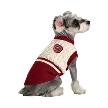 Mangmiao Color Block Knit Dog Sweater, Soft & Breathable – Compatible with Small/Medium Dogs, Spring/Autumn/Winter