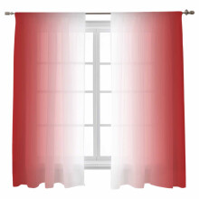 Sheer Voile Curtains Red White Gradient 52x72 Rod Pocket 2