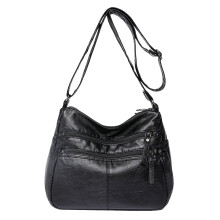 Women Crossbody Shoulder Bag Soft PU Leather Handbags Multi-Pocket Messenger Waterproof Purse