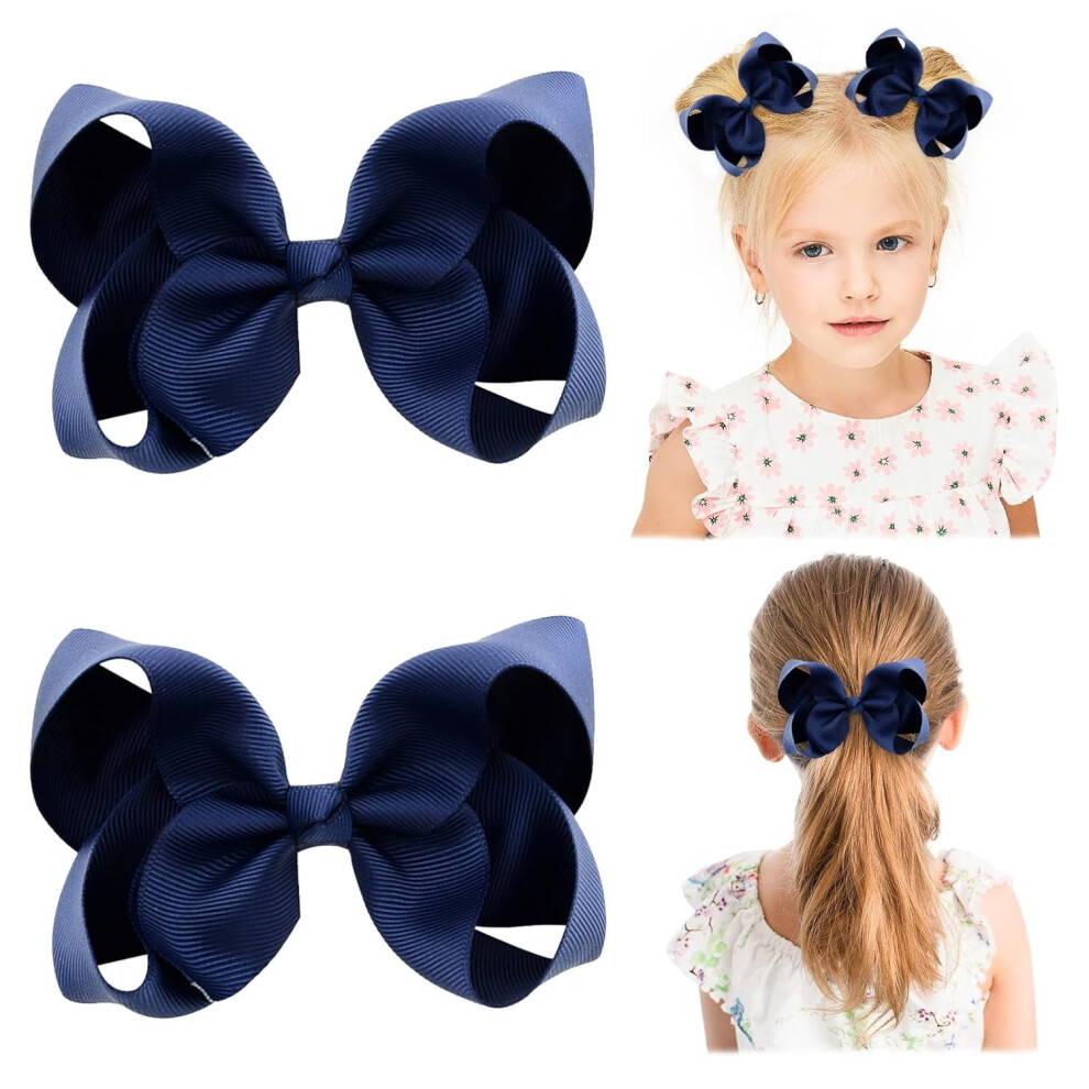 Hair Bows for Girls with Alligator Clips White 2 PCS