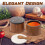Salt Cellar Box with Lid and Spoon Wood Stone 2 Pcs 4