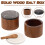 Salt Cellar Box with Lid and Spoon Wood Stone 2 Pcs 5