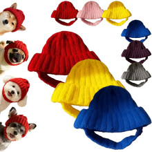 Red Wool Knit Dog Beanie with Ear Flaps, Dog Warm Winter Hat, Soft Knitted Hat Pet Cap, Cold Weather Dogs Ear Warmer Headband Protector Costume