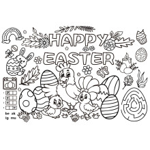 Easter Egg Paper Placemats Rabbit Chick Design 6-Pack