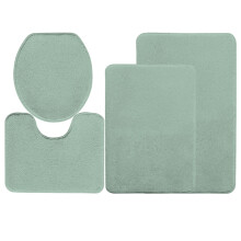 Bathroom Rug Set 4Pcs w/ Toilet Cover, Plush Non-Slip Pet Mat, U-Shaped & Lid Cover, 15.8"-23.6"