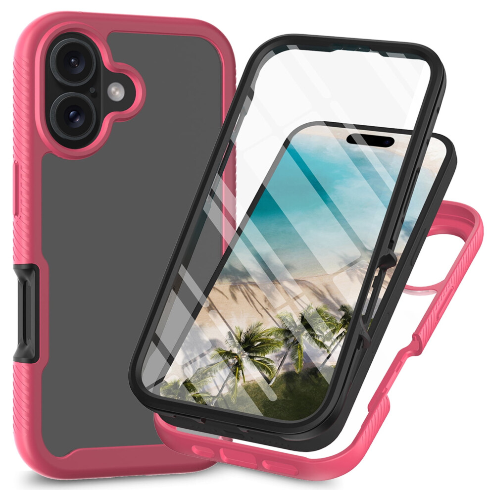 Iphone 16 Case Clear Rugged Dual-Layer Tpu Hard Back Pink 971050441900