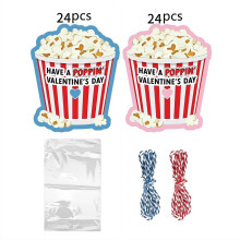 Valentine's Day Popcorn Gift Tags Kit 48-Pack