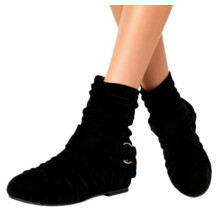 Willtoo calf leather women's boots black side zipper warm