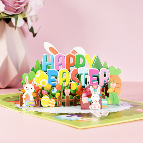 Easter 3D Pop Up Card with Envelope 6x8 inches 1