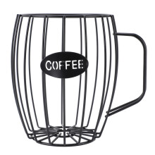 Iron Coffee Pod Holder – 52mm Capsule Basket, Black, 40‑Piece Capacity, Rust‑Resistant Metal Cup Shape