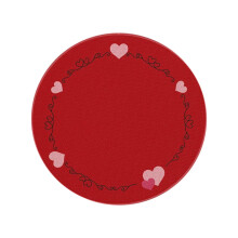 Plaid Hearts Gnomes Round Placemats 14.2Inch, Valentine's Day Anniversary Wedding Holiday Table Mats for Party Kitchen Dining Decoration