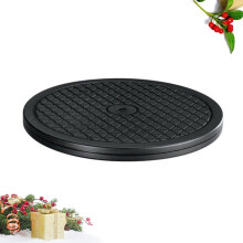 1Pack Rotating Display Turntable 11.8x11.8x0.79in Black PVC for Home Office Party 360 Degree Rotation