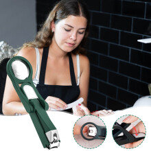 Large Magnifying Glass Nail Clippers for Seniors and Elderly with Ergonomic Handle and Enhanced Grip for Easy Fingernail and Toenail Trimming
