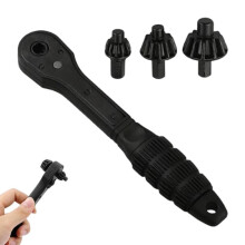 Ratchet Drill Chuck + Mini Chuck Key, Universal Double-Head Wrench, Interchangeable Clamping Tool, Compatible with Electric Drills