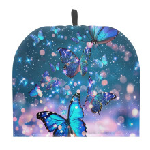 Blue Butterfly Tea Cozy for Teapot – Washable, Insulating, with Hanging Loop, Compatible with Most Teapots