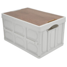 Folding Storage Box, Removable Portable Storage Box Thicken Multifunctional With Wooden Panel For Car