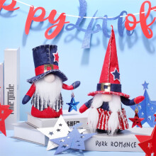 Patriotic Gnomes Plush Decor Scandinavian Tomte Couple 2 pcs