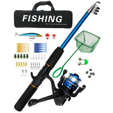 Fishing Rod Combo Fishing Rod Kit Reels, Telescopic Fishing Pole, Fishing Carrier Bag, Portable For Saltwater, Freshwater, Travel, Fishing