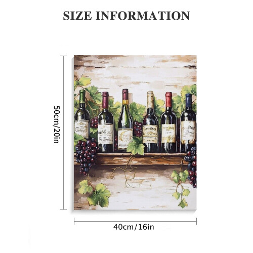 Wine Theme Canvas Wall Art 16x20in 2