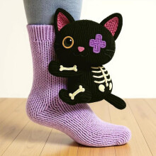 3D Knit Animal Socks Novelty Animal Hug Sock Hand Crocheted Warm Socks Funny Christmas Compression Socks Gifts for Women(B)