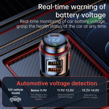 Wireless FM Transmitter with Dual USB Charger 30W PD QC3.0