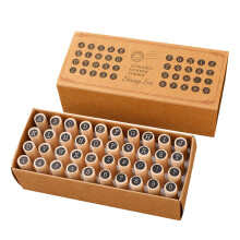 Alphabet Stamps Cylinder Set Letter Number Symbol 40 Pieces