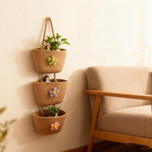 Cartoon 3-Tier Woven Hanging Rack 28.79in