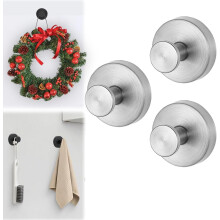 Suction Cup Hooks | 2026 Upgraded Stainless Steel Heavy Duty No Drill Hooks for Wreaths on Glass, Shower Towels & Front Door