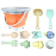 11-Piece Beach Toys Set for Kids: Collapsible Bucket, Shovel, Rake – Sandcastle Building Kit for Boys & Girls