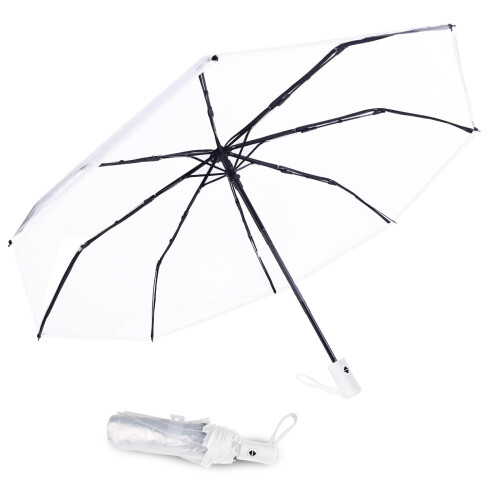 Clear Automatic Open Foldable Umbrella Waterproof Windproof