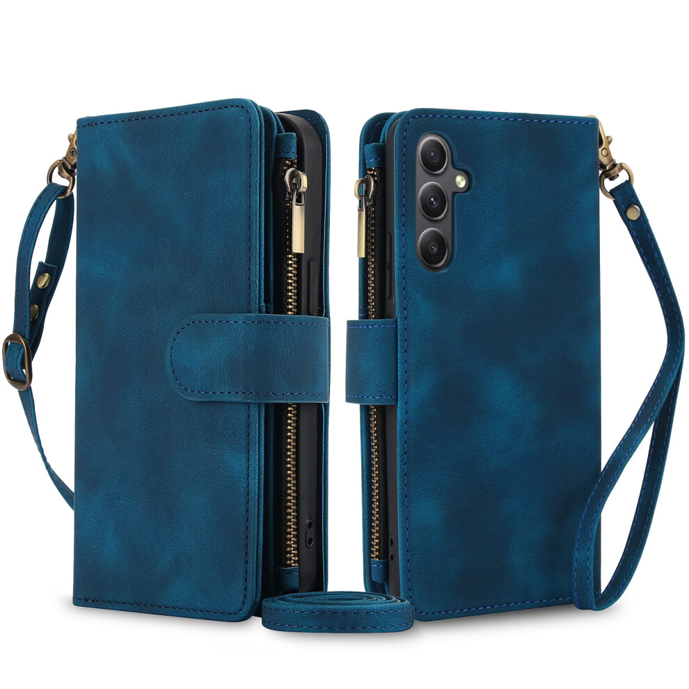 Samsung Galaxy A16 5G Rfid-Blocking Crossbody Case Pu Blue 971050445984