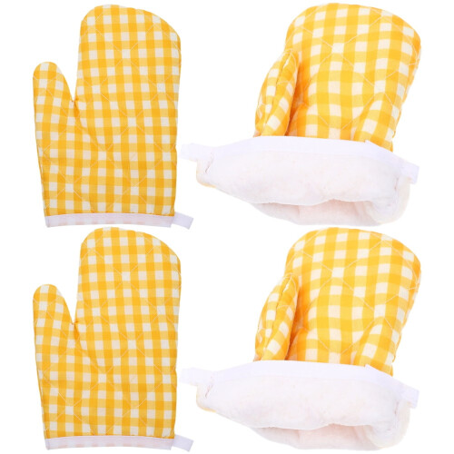 Kids Play Oven Mitts Heat Resistant Polyester 4 Pcs