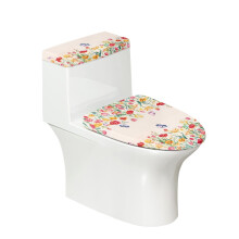 Floral Bathroom Toilet Cozy Set Set of 2 Polyester Fabric Reusable for Friends