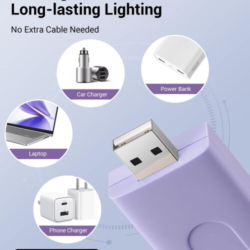 Lampe de lecture rechargeable USB, blanc chaud 3000K, réglable 2