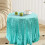 AuroraX round tablecloth mint green glitter 47x47 in 1