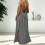 Women's Sleeveless Backless Maxi Dress Grey Split Hem 1