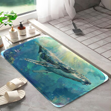 Whale 1160 Non-Slip Memory Foam Bath Rug: Absorbent, Quick-Dry, Machine Washable, Soft & Comfortable - L