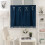Navy Blue Checkered Bowknot Tier Curtains with Rod Pocket 1