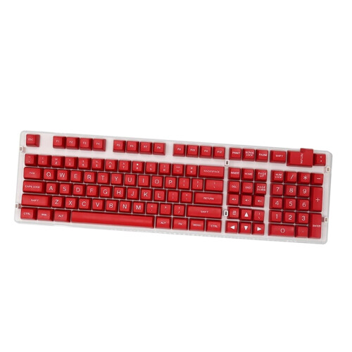 Mechanical Keyboard 108-Key Opaque Red White Lettering
