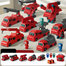 Modular Transforming Toy Set with Storage Box, Magnetic Cars and Trucks fo
