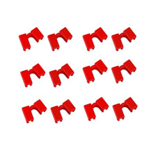 12 Pcs Reusable Chopstick Helper - Chopstick Exercise Tools for Food Clips, Colorful Durable Accessories for Enhanced Grip and Comfort Red