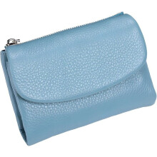 Pebble Leather Wallet Unisex 5.3 Inch Coin and Card Holder