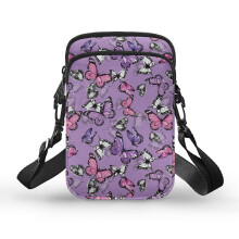 Shoulder Purse Butterflies Vintage Polyester Adjustable Strap Adults 4.33"x1.97"x7.09" Outdoor Travel