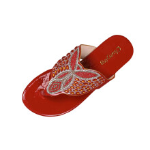 Women's Casual Flat Thong Sandals Boho Rhinestone EU 39
